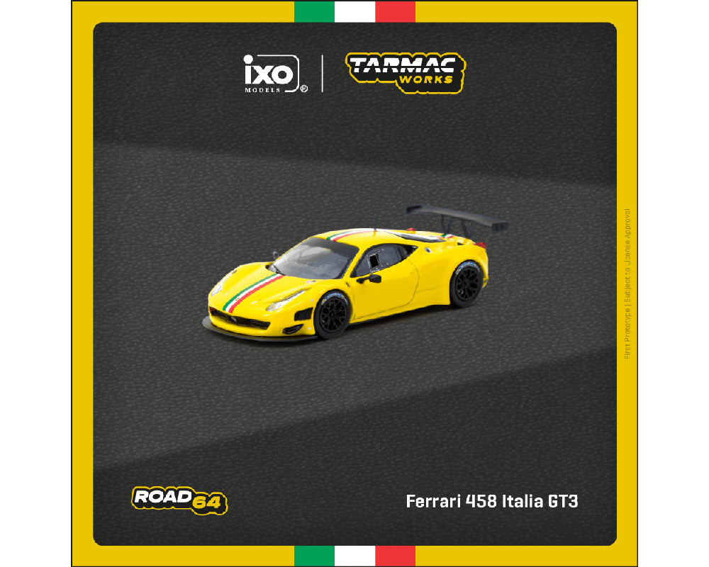 Tarmac Works 1:64 Ferrari 458 Italia GT3 – Yellow – Road64