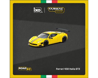 (Preorder) Tarmac Works 1:64 Ferrari 458 Italia GT3 – Yellow – Road64