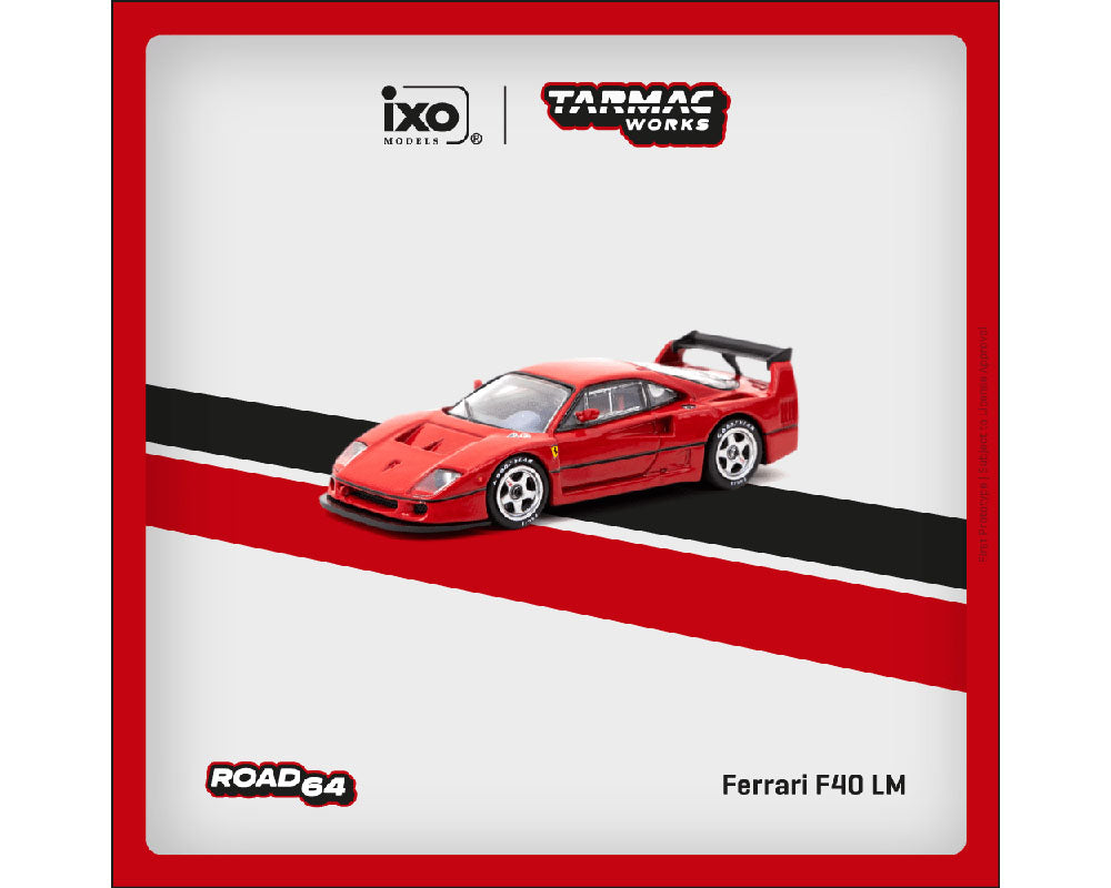 (Preorder) Tarmac Works 1:64 Ferrari F40 LM – Red – ixo Models – Road64