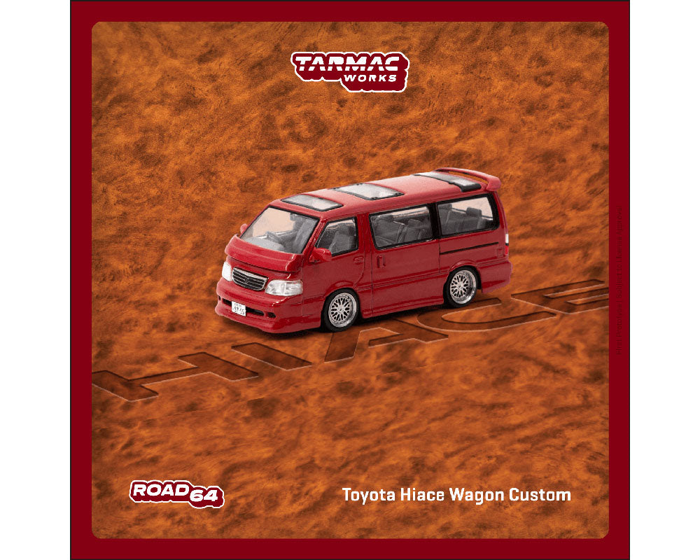 (Preorder) Tarmac Works 1:64 Toyota Hiace Wagon Custom – Red – Road64