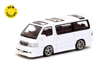 Load image into Gallery viewer, Tarmac Works 1/64 Toyota Hiace Wagon Custom White - HK Toy Car Salon Special Edition - HOBBY64