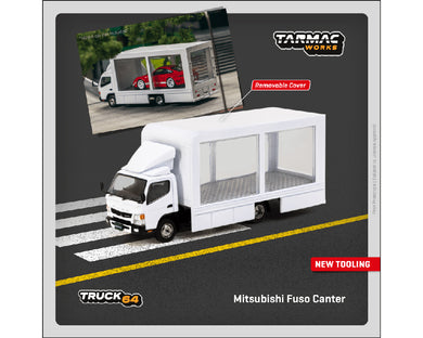 (Preorder) Tarmac Works 1:64 Mitsubishi Fuso Canter Mobile Display Truck – White – Truck64