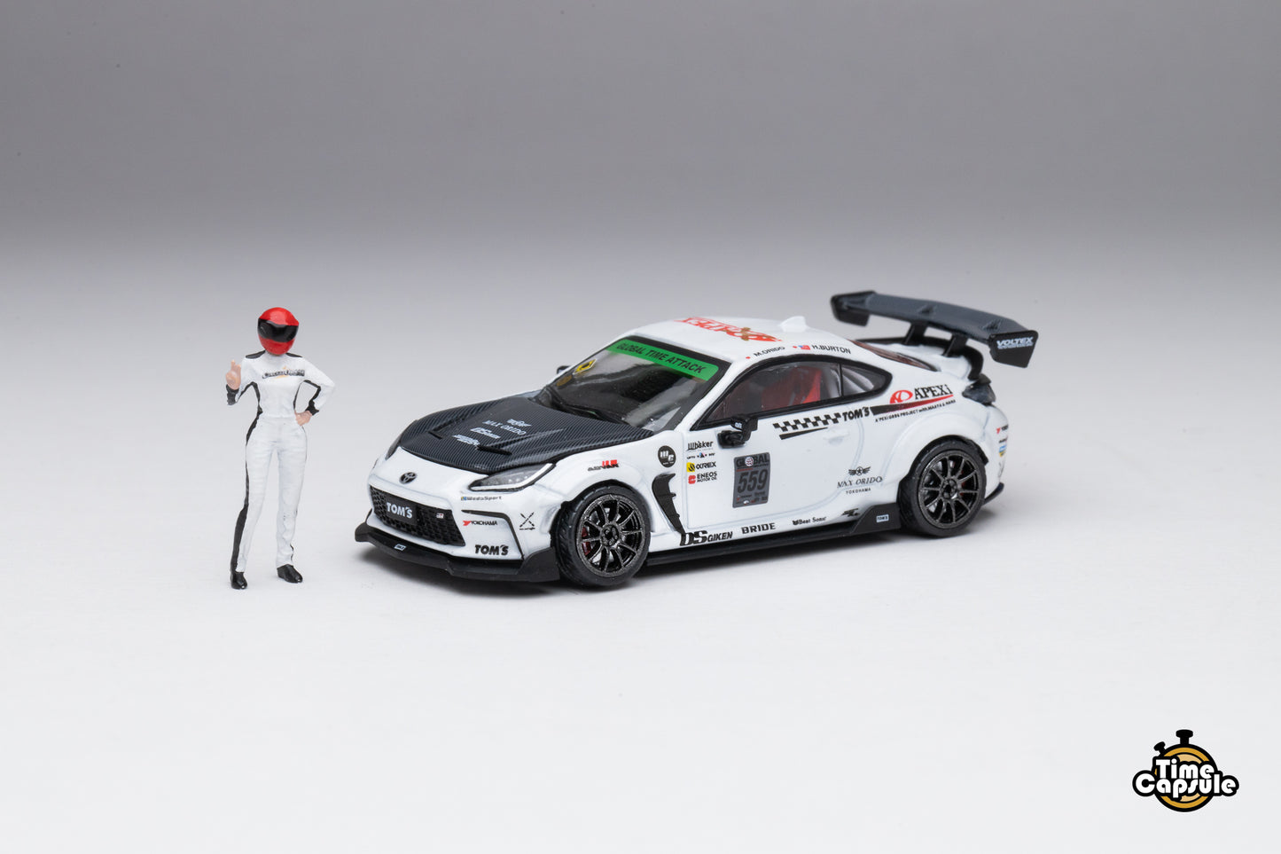 A’PEXi x Time Capsule 1/64 Toyota TOM'S GR86 Time Attack 2023 Maaya Orido & Hana Burton