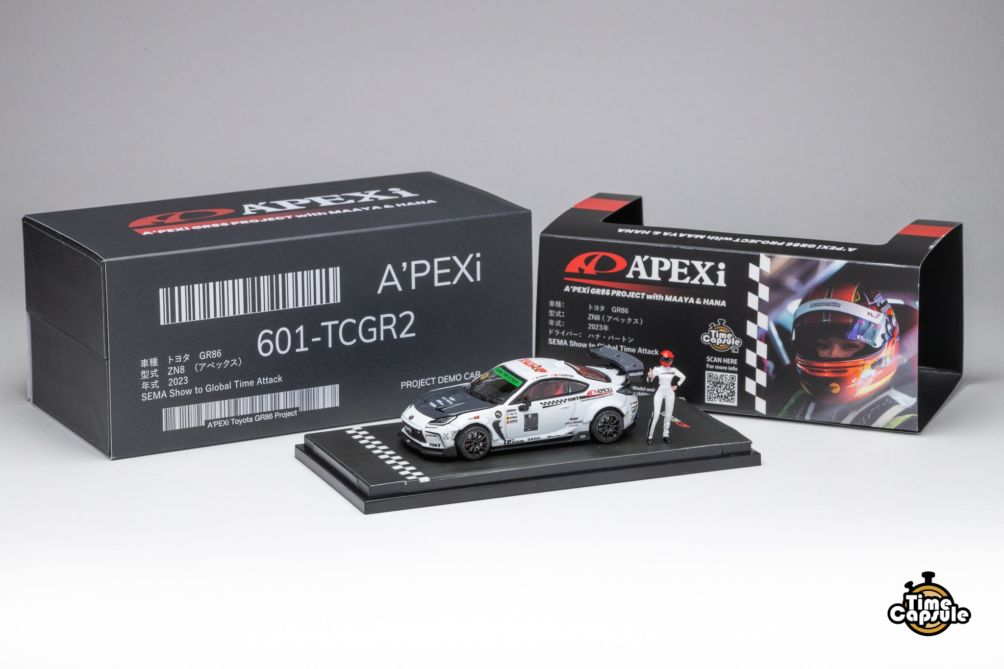 A'PEXi x Time Capsule 1/64 Toyota TOM'S GR86 Time Attack 2023