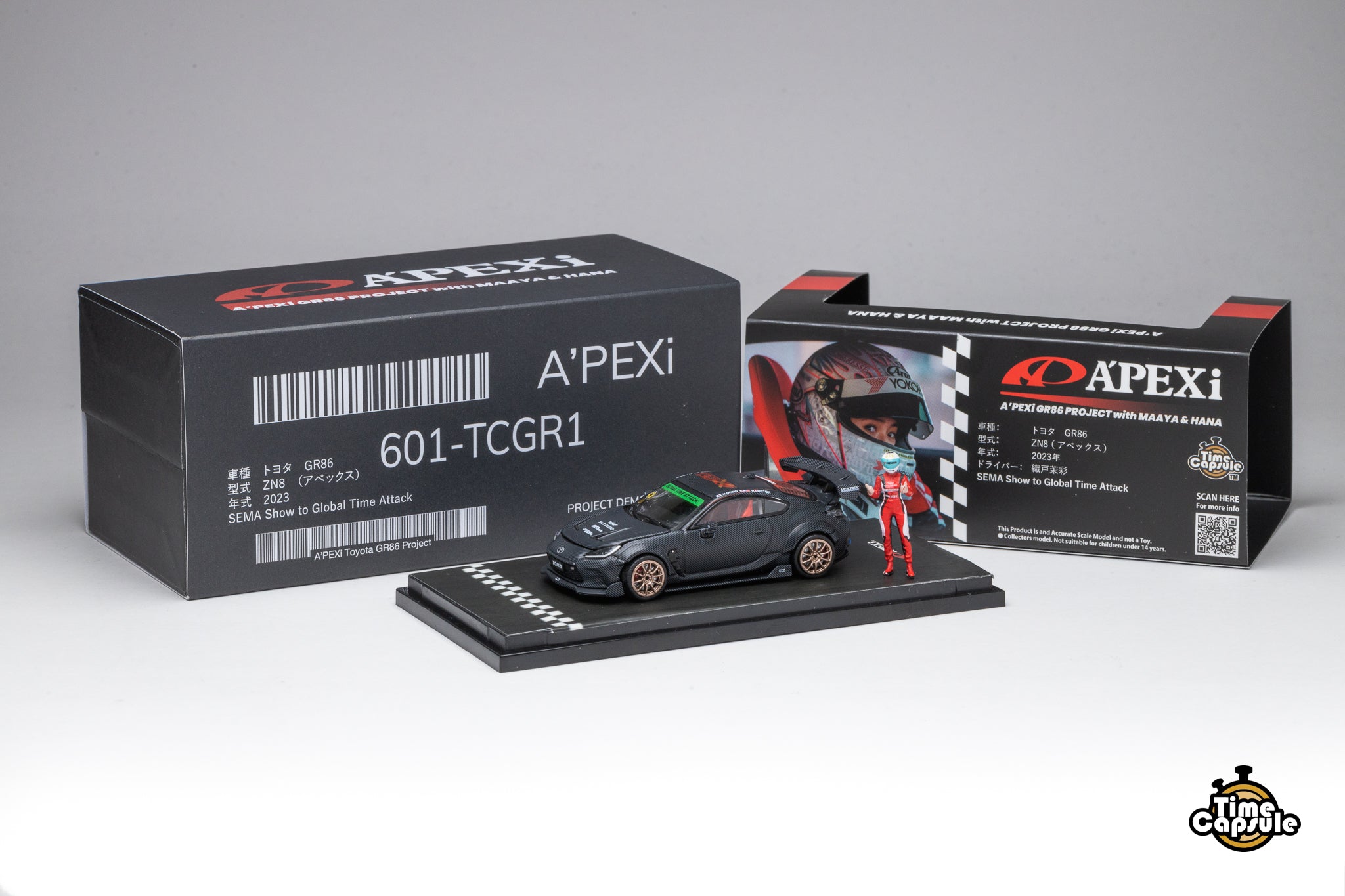&TEAM ♡ A'PEXi x Time Capsule 1/64 Toyota TOM'S GR86 Time Attack 2023