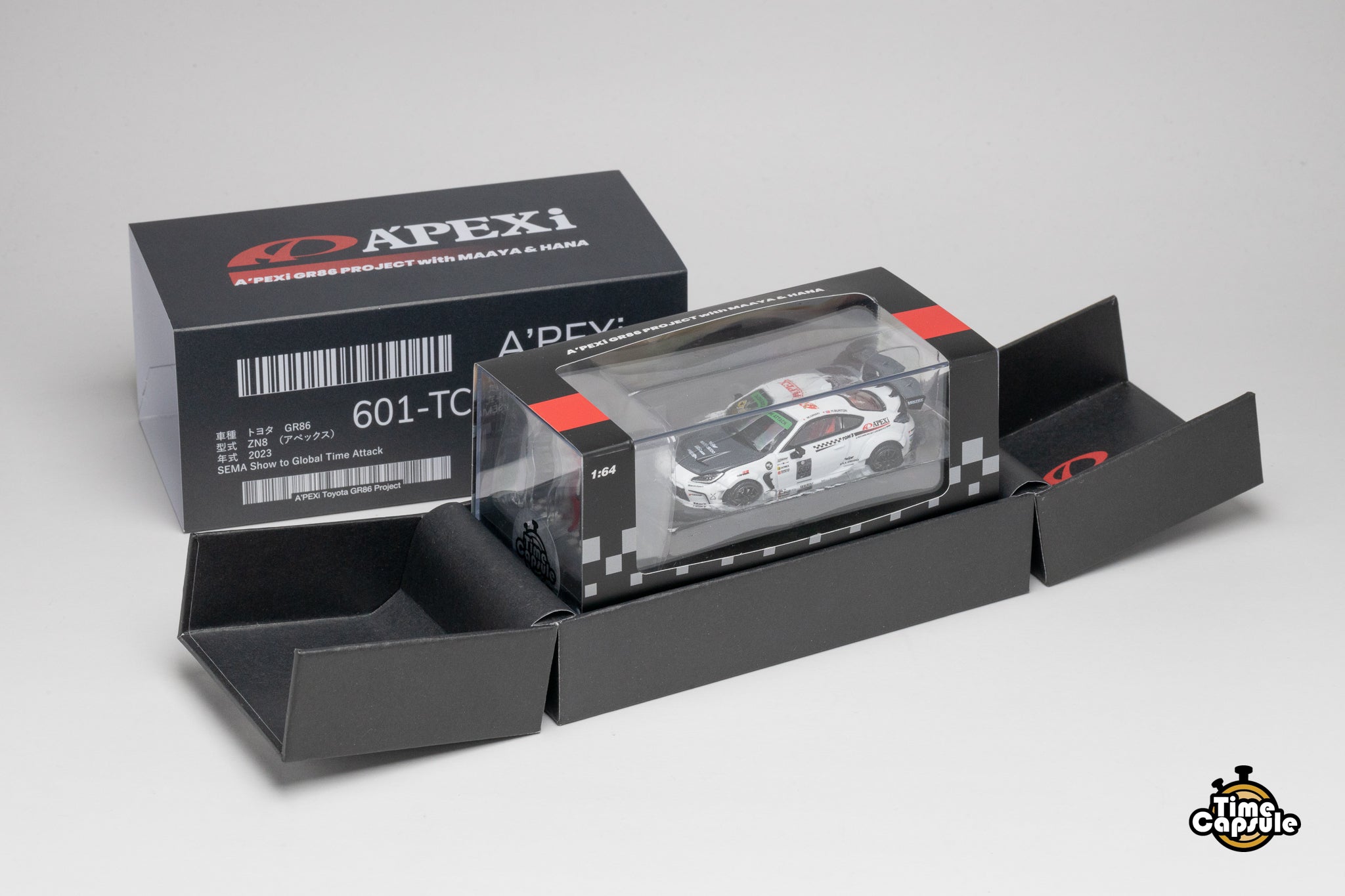 A'PEXi x Time Capsule 1/64 Toyota TOM'S GR86 Time Attack 2023