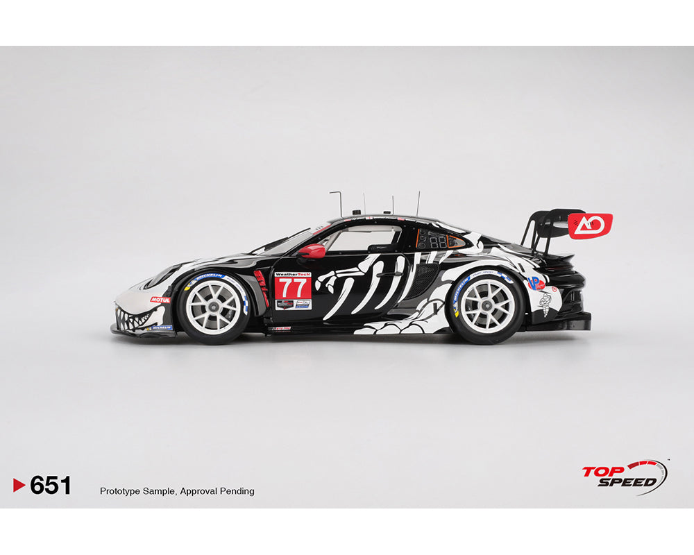 Top Speed RESIN MODEL 1:18 Porsche 911 GT3 R #77 AO Racing 2025 IMSA Petit Le Mans