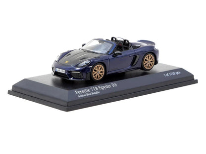 Tarmac Works Minichamps64- Porsche 718 Spyder RS Gentian Blue Metallic (Malaysia Exclusive)