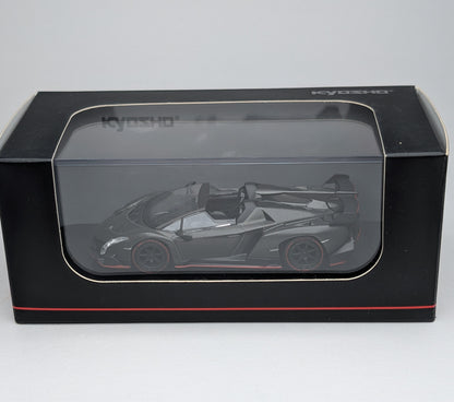 KYOSHO 1:64 Lamborghini Veneno Roadster (Black with Red lining)