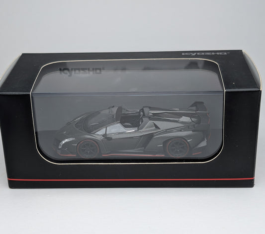 KYOSHO 1:64 Lamborghini Veneno Roadster (Black with Red lining)