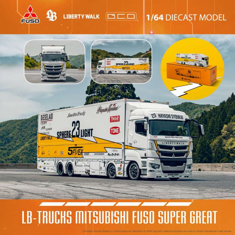 GCD 三菱ふそう リバティーウォーク トラック 1/64 LBWK 1/64 GCD Mitsubishi Fuso Super Great Transporter LBWK Liberty Walk