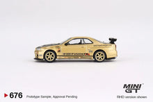 Load image into Gallery viewer, (Preorder) Mini GT 1:64 Nissan Skyline GT-R (R34) Top Secret – Gold – Japan Exclusive