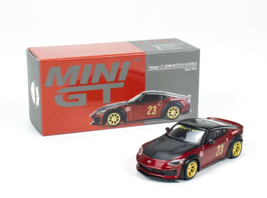 (Preorder) Mini GT 1:64 CLDC Magazine with Nissan Z LB Nation Works – M Red  – China CLDC Exclusives