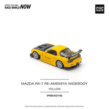 Load image into Gallery viewer, (Pre order) POPRACE 1/64 MAZDA RX-7 (FD3S) RE-AMEMIYA WIDEBODY YELLOW