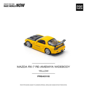 (Pre order) POPRACE 1/64 MAZDA RX-7 (FD3S) RE-AMEMIYA WIDEBODY YELLOW