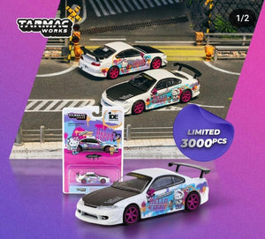 Tarmac Works 1:64 VERTEX Nissan Silvia S15 Hello Kitty Drift Car IDE Limited Edition