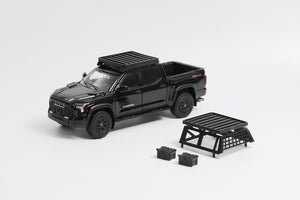 (Pre Order) GCD 1:64 Toyota Tundra Black with Roof rack and trunk tack