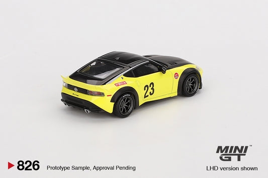 Mini GT 1:64 Nissan Z LB-NATION WORKS – Ikazuchi Yellow – LHD