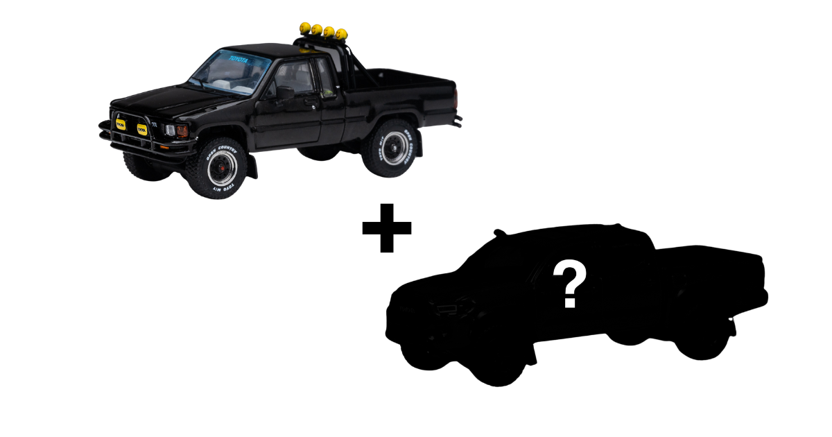 (Bundle) DiecastTalk 1/64 Toyota Hilux SR5 Xtracab Black + Secret Car