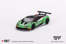 Load image into Gallery viewer, (Preorder) Mini GT 1:64 Lamborghini Huracan GT3 EVO2 Presentation Green – MiJo Exclusives