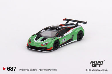 (Preorder) Mini GT 1:64 Lamborghini Huracan GT3 EVO2 Presentation Green – MiJo Exclusives