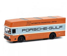 Load image into Gallery viewer, Schuco 1:64 Mercedes-Benz Renntransporter Porsche Gulf