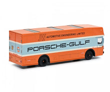 Load image into Gallery viewer, Schuco 1:64 Mercedes-Benz Renntransporter Porsche Gulf