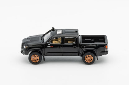 GCD US Exclusive 1/64 Toyota Tacoma TRD PRO Black with Roll Bar+ Spotlights Ltd 500pcs