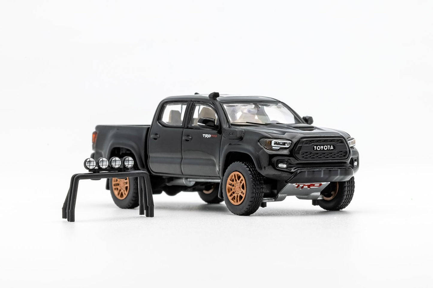 GCD US Exclusive 1/64 Toyota Tacoma TRD PRO Black with Roll Bar+ Spotlights Ltd 500pcs