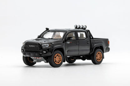 GCD US Exclusive 1/64 Toyota Tacoma TRD PRO Black with Roll Bar+ Spotlights Ltd 500pcs