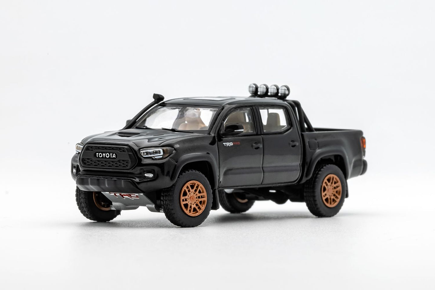 GCD US Exclusive 1/64 Toyota Tacoma TRD PRO Black with Roll Bar+ Spotlights Ltd 500pcs