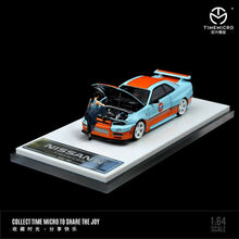 Load image into Gallery viewer, (Pre order) Time Micro 1:64 Nissan Skyline R34 GTR GULF with open hood