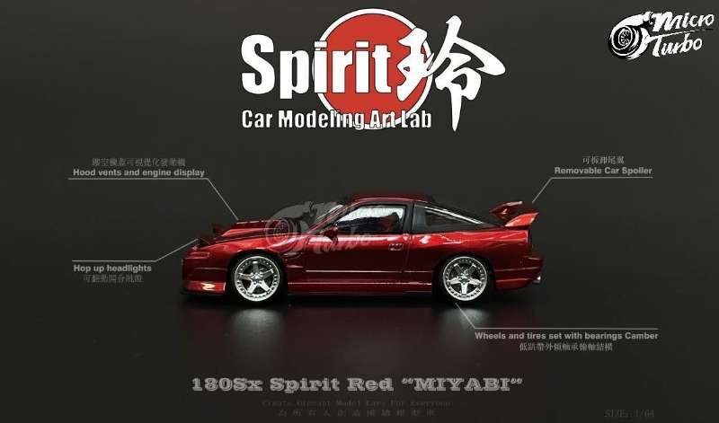 (Pre Order) Microturbo 1:64 Nissan 180SX Spirit Transparent Red