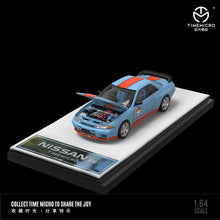 Load image into Gallery viewer, Time Micro 1:64 Nissan Skyline R32 GTR GULF/ Jeep + Trailer set