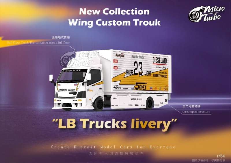 (Pre Order) Microturbo 1/64 Hino LBWK wing custom truck