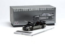 Load image into Gallery viewer, Motorthelix 1:64 Nissan Skyline R34 GT-R Black Chrome HEC Beijing Exclusive with open hood