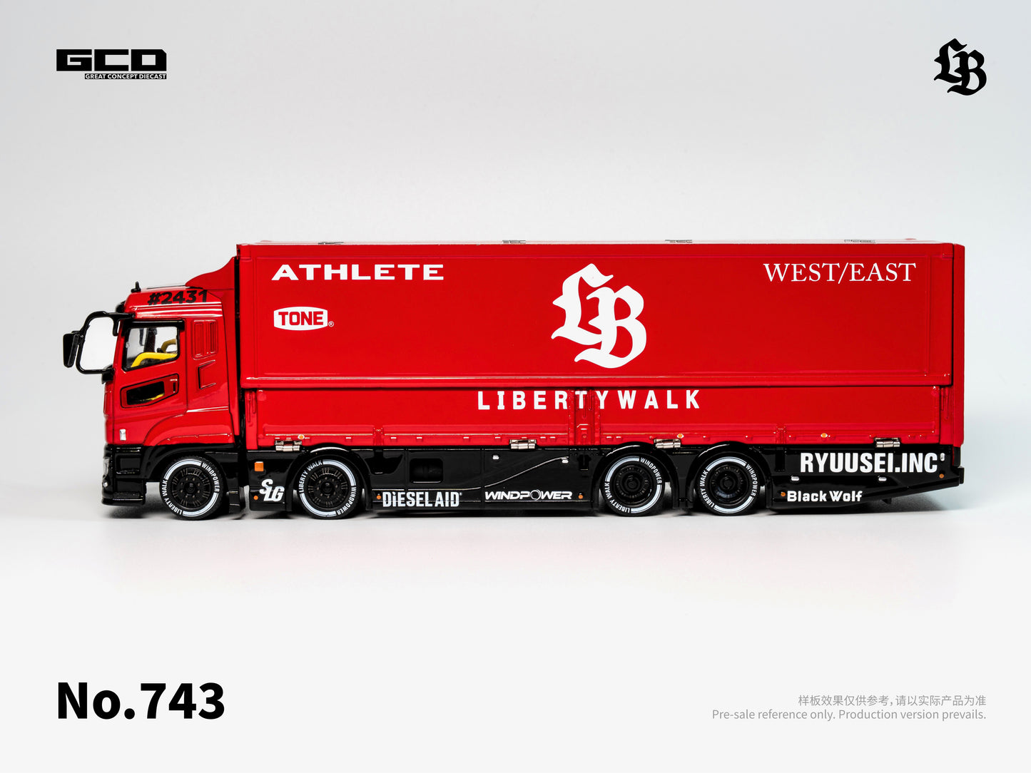 GCD x  LBWK 1/64 Super Silhouette Red/Black Mitsubishi Fuso Truck
