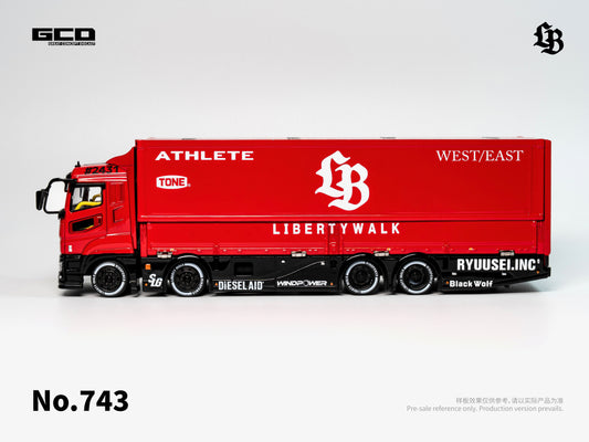 GCD x  LBWK 1/64 Super Silhouette Red/Black Mitsubishi Fuso Truck