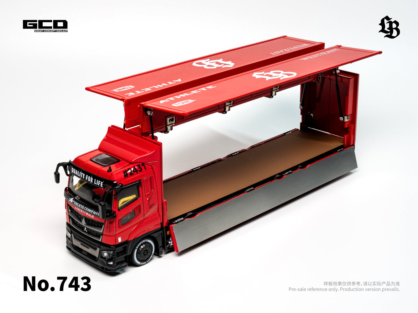 GCD x  LBWK 1/64 Super Silhouette Red/Black Mitsubishi Fuso Truck