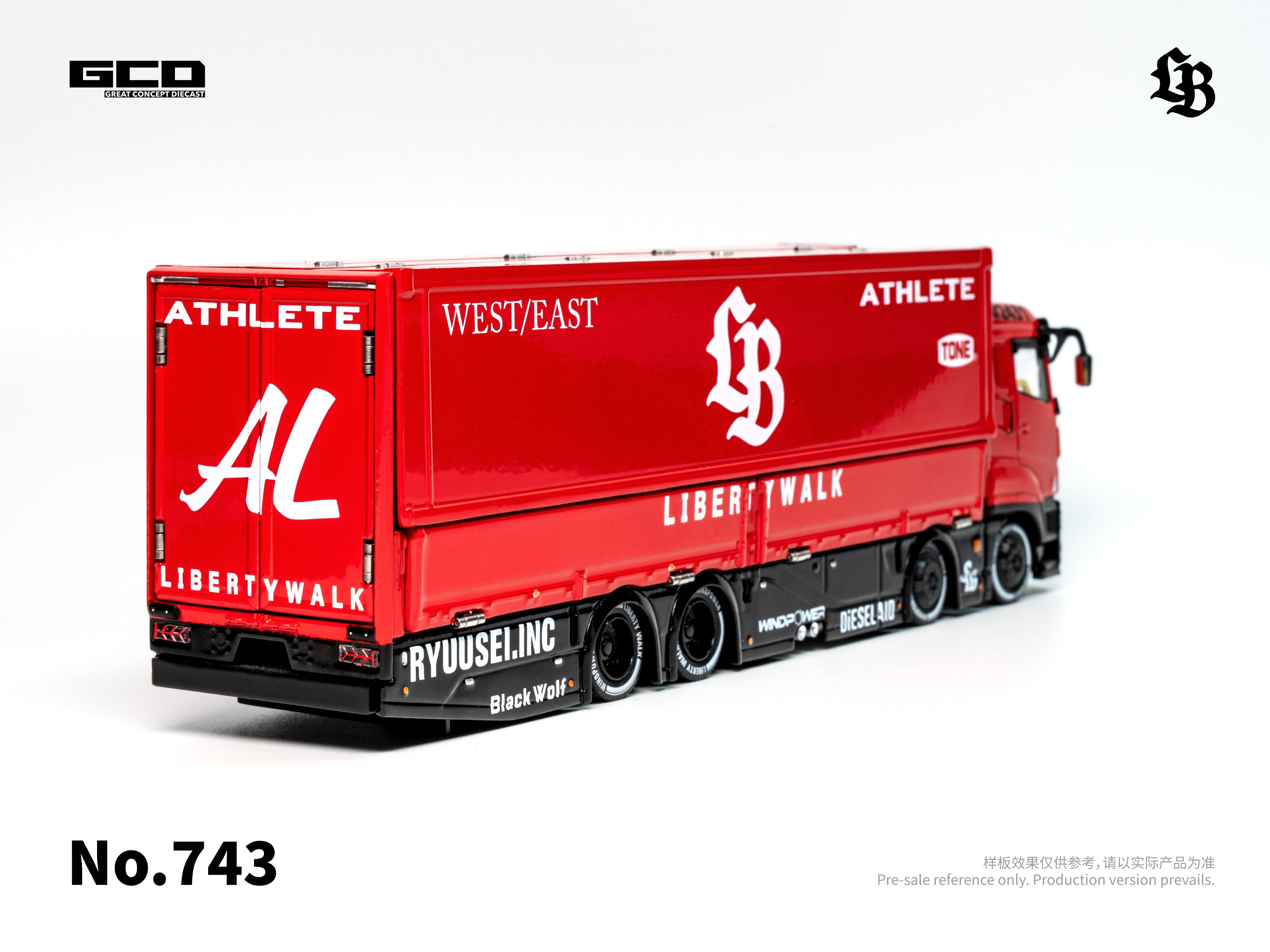 GCD x LBWK 1/64 Super Silhouette Red/Black Mitsubishi Fuso Truck