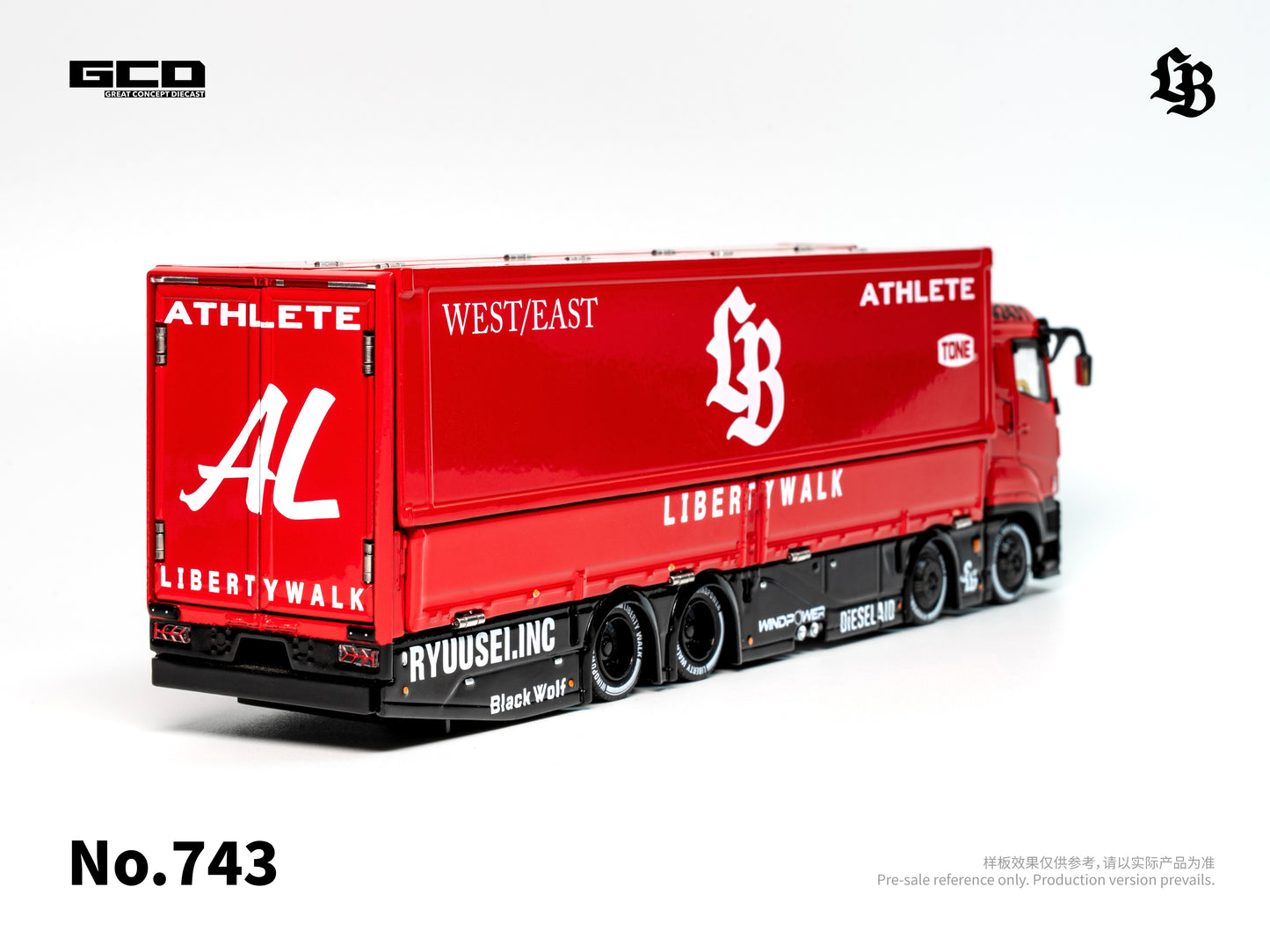 GCD x  LBWK 1/64 Super Silhouette Red/Black Mitsubishi Fuso Truck