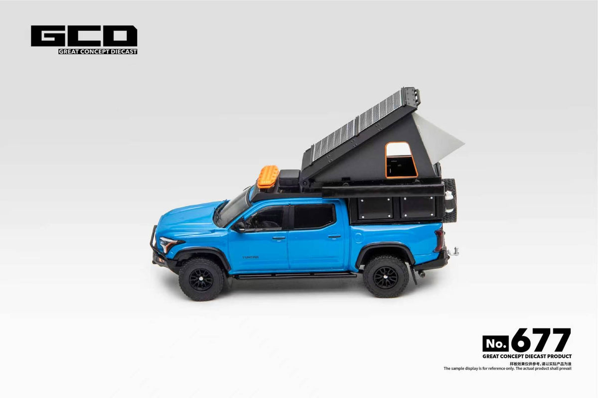 GCD 1:64 Toyota Tundra Camper with accessories Blue