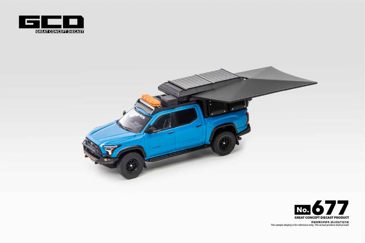 GCD 1:64 Toyota Tundra Camper with accessories Blue