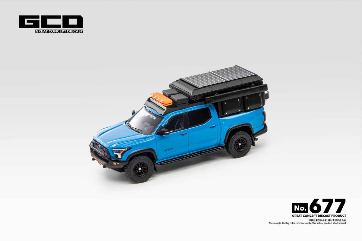 GCD 1:64 Toyota Tundra Camper with accessories Blue