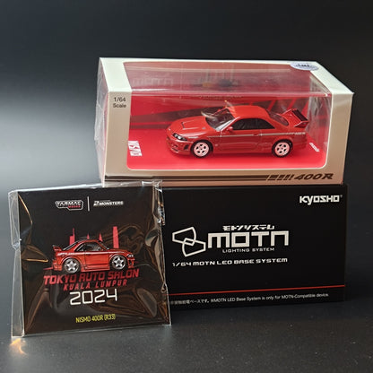 Kyosho 1:64 Nissan Nismo 400R RED Tokyo Auto Salon KL Edition with Leen Customs Pin