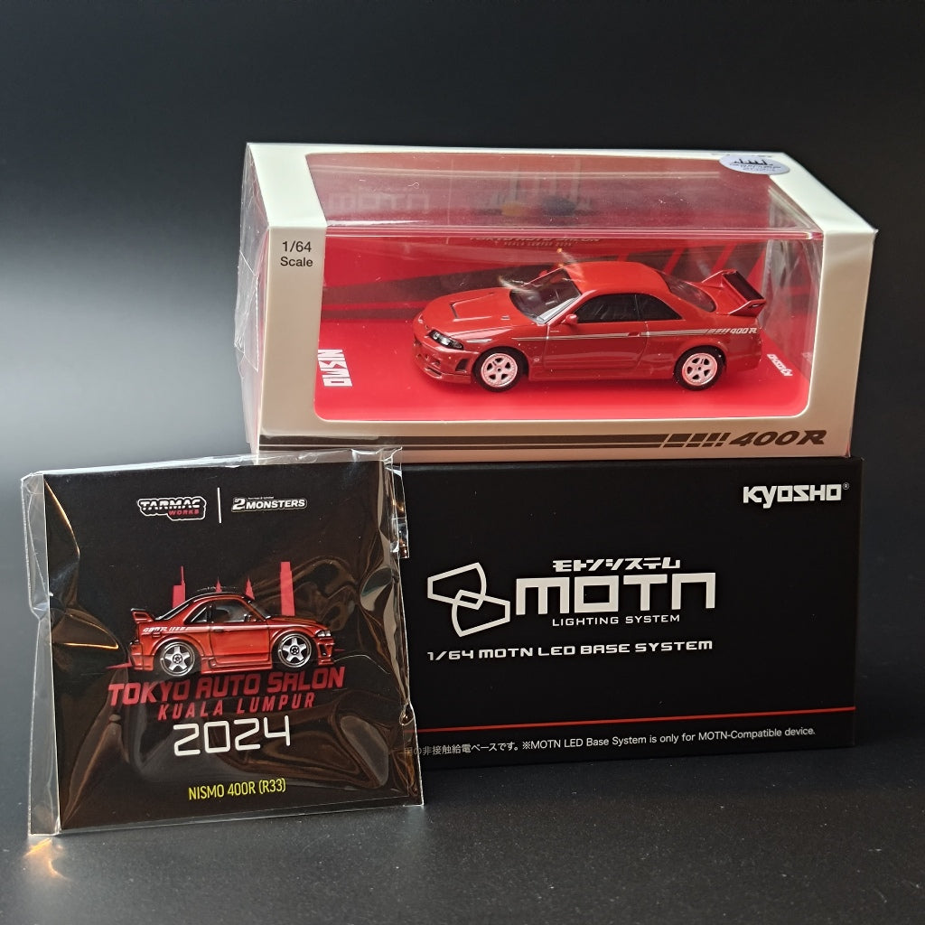 Kyosho 1:64 Nissan Nismo 400R RED Tokyo Auto Salon KL Edition with Leen Customs Pin