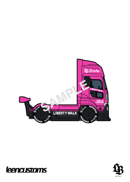 DiecastTalk x Leen Customs x GCD 1:64 LBWK UD Quon LB Trucks Pink with Pin Charity