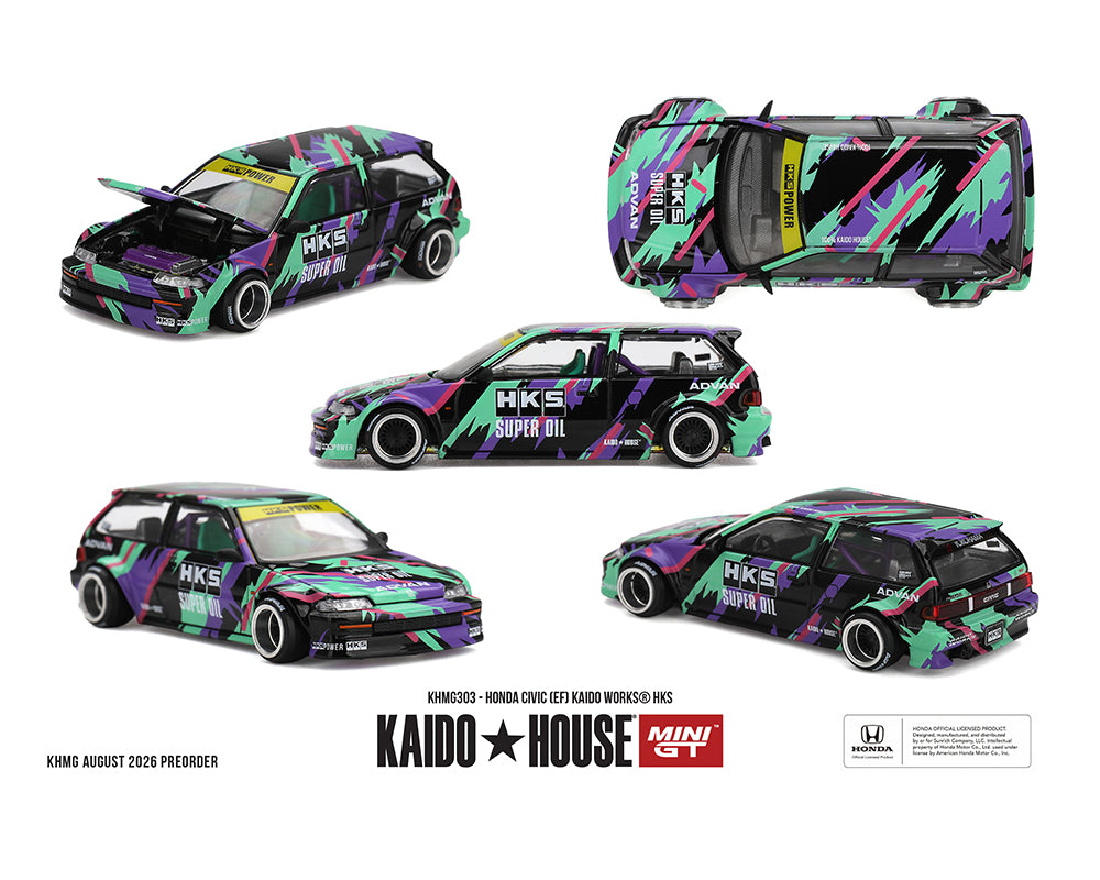 Kaido House x Mini GT 1:64 Honda Civic (EF) Kaido Works HKS