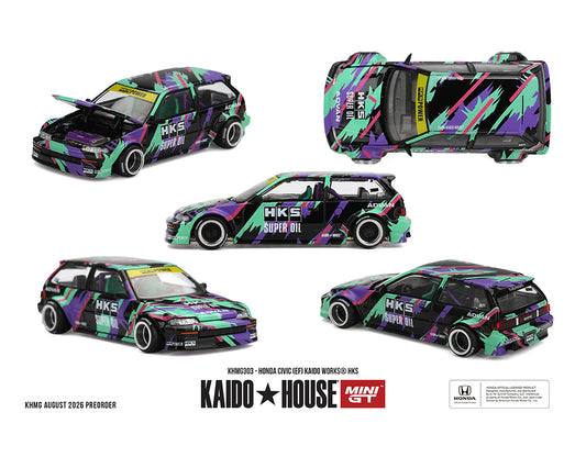 Kaido House x Mini GT 1:64 Honda Civic (EF) Kaido Works HKS