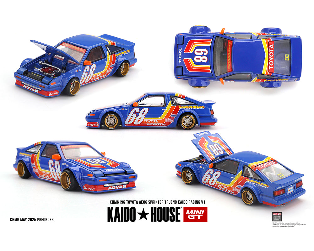 (Preorder) Kaido House x Mini GT 1:64 Toyota AE86 Sprinter Trueno Kaido Racing V1- Blue